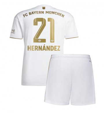 Bayern Munich Lucas Hernandez #21 Bortedraktsett Barn 2022-23 Kortermet (+ Korte bukser)